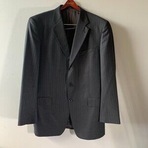 Joseph Abboud Mens Multicolor Striped Silk Wool Blend 3 Button Blazer Size 42L